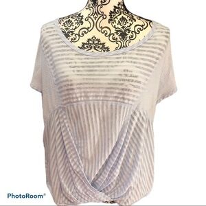 Dkny light grayish blue & white twist front